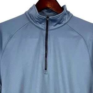 DUNNING GOLF Mens Pullover 1/4 Zip Long Sleeve Athletic Shirt Medium Blue